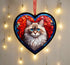 Ragdoll Cat Stained Glass Effect Heart Suncatcher